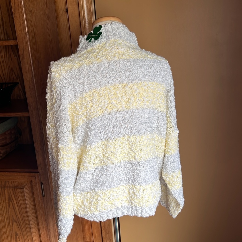 NWT SHENANIGANS / mock neck striped sweater / L - Picture 2 of 3
